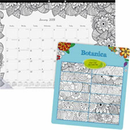 REDIFORM Botanica Design Julian Type Monthly Doodle Desk Pad, White RE465591